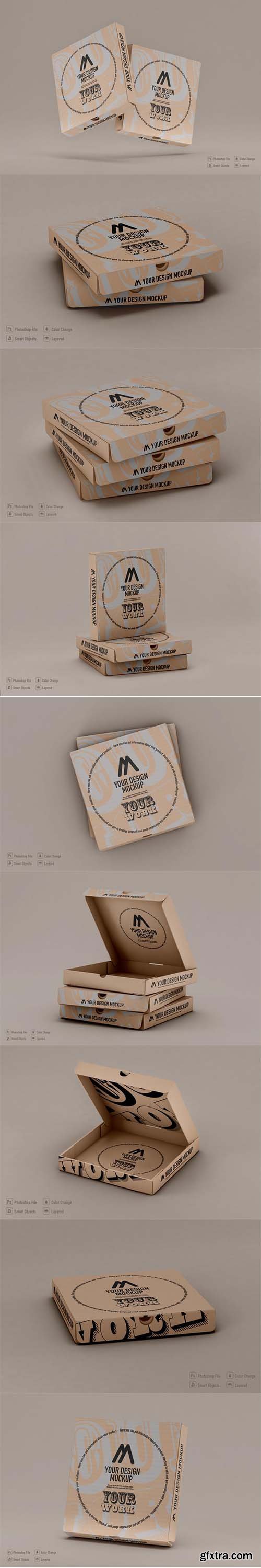 Pizza boxes mockup