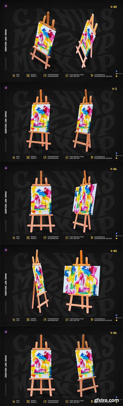 Editable artist canvas stand mockup