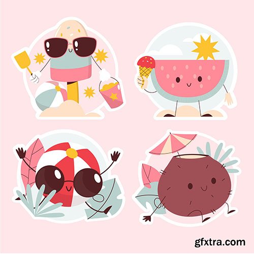 Summer vibes stickers set