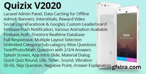 CodeCanyon - Quizix v4.5 - Android Quiz App with AdMob, FCM Push Notification, Offline Data Caching - (Update: 18 February 20) - 21213145