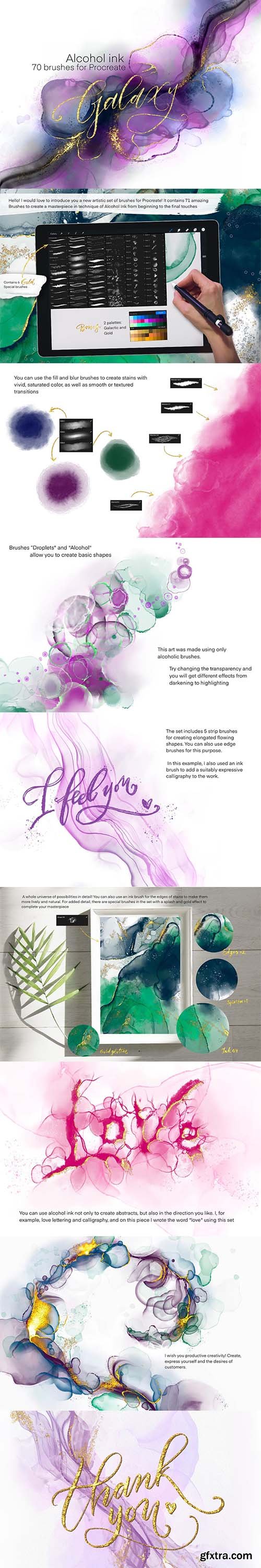 CreativeMarket - Galaxy Alcohol Ink Brushset 5997008