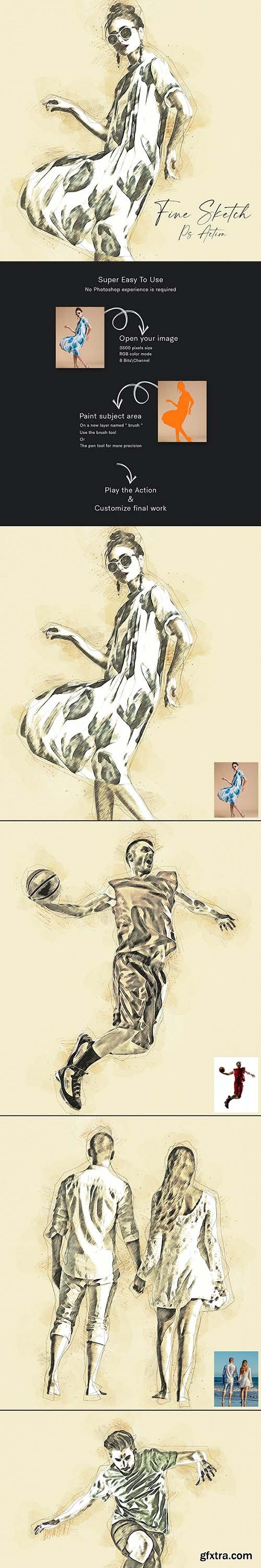 GraphicRiver - Fine Sketch Photoshop Action 31370147