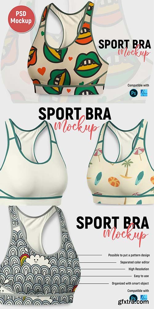 CreativeMarket - Sport bra | Mockup 6078527