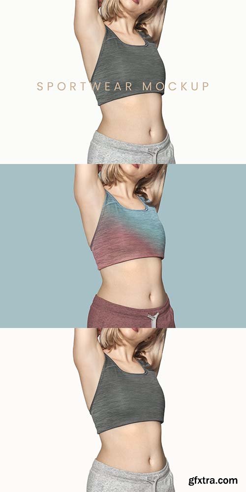 Sportswear mockup with sports bra and sweatpants