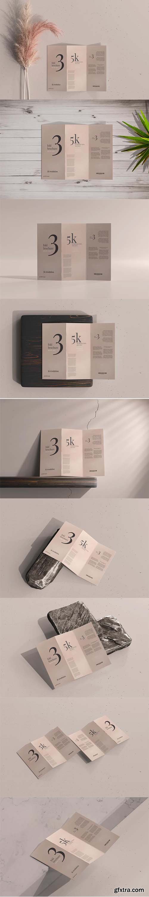 Dl size trifold brochure mockup