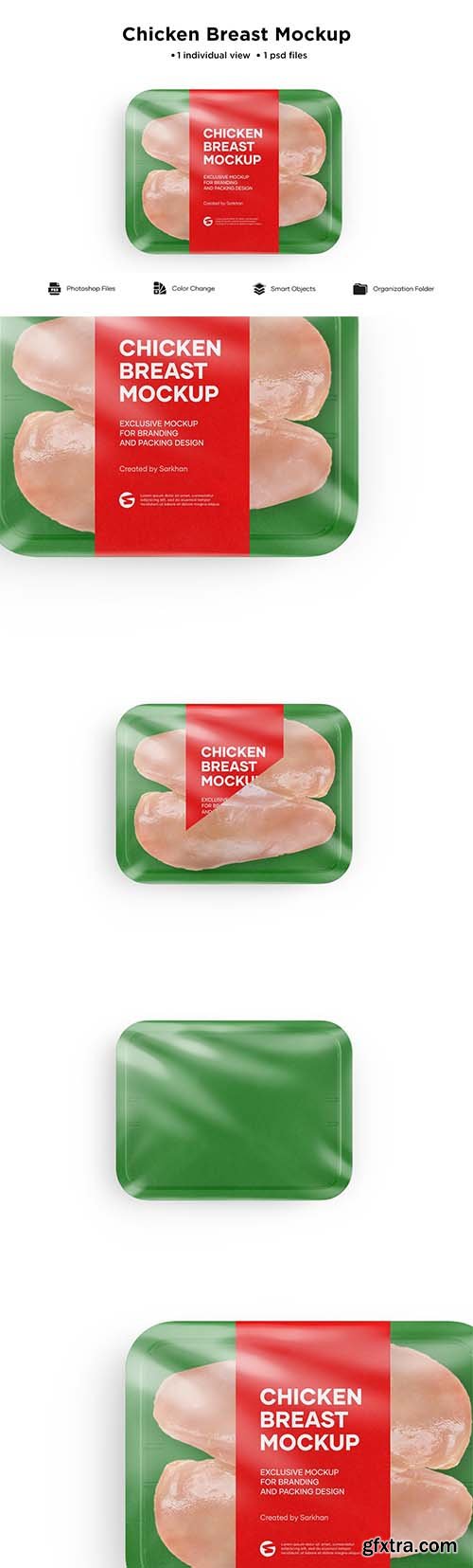 CreativeMarket - Tray w/ Chicken Fillet Mockup 6084691