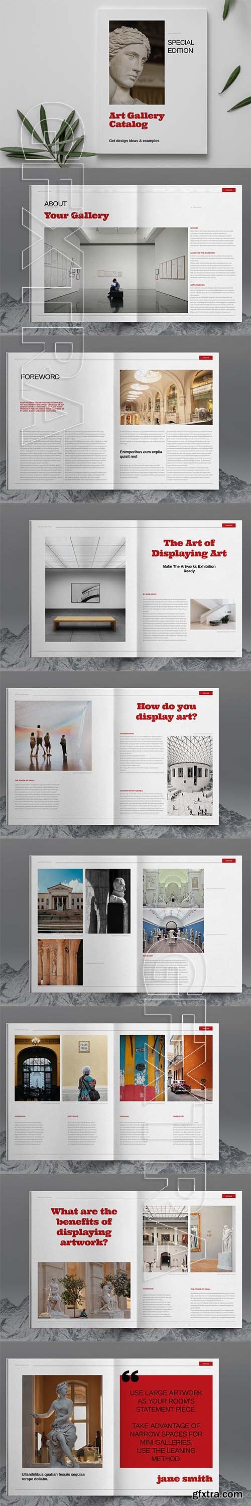 CreativeMarket - Art Gallery Catalog Layout Template 6083777