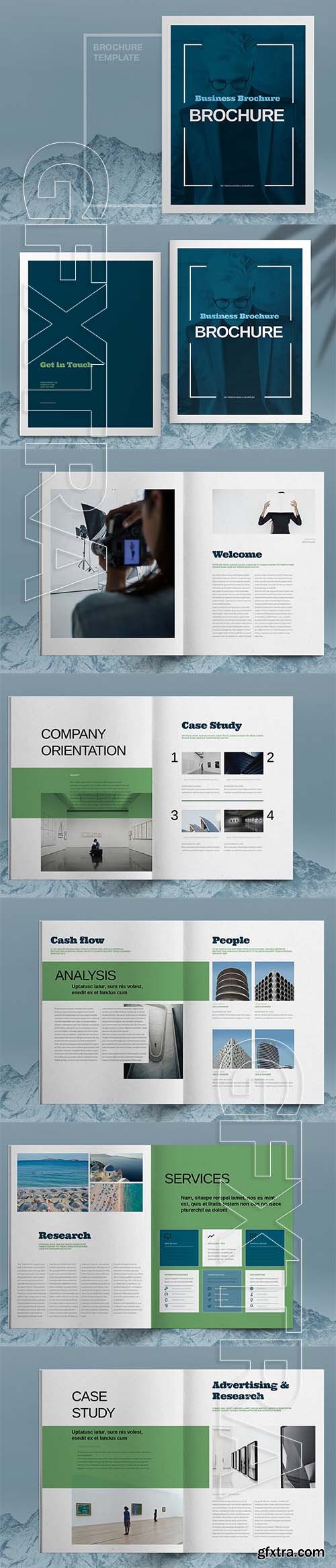 CreativeMarket - Blue Business Brochure Template 6083793