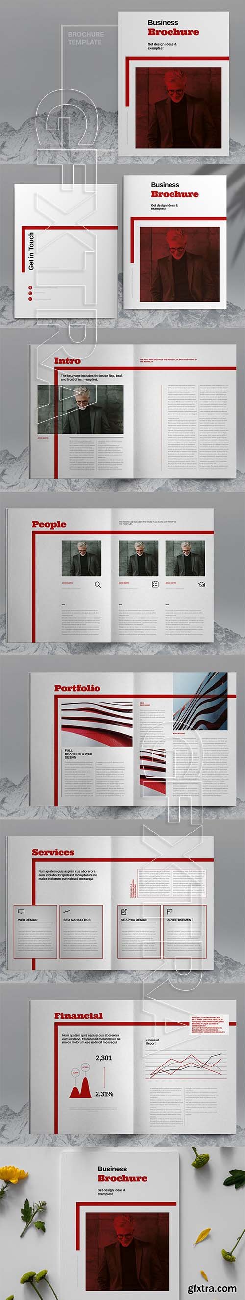 CreativeMarket - Red Business Brochure Template 6083799