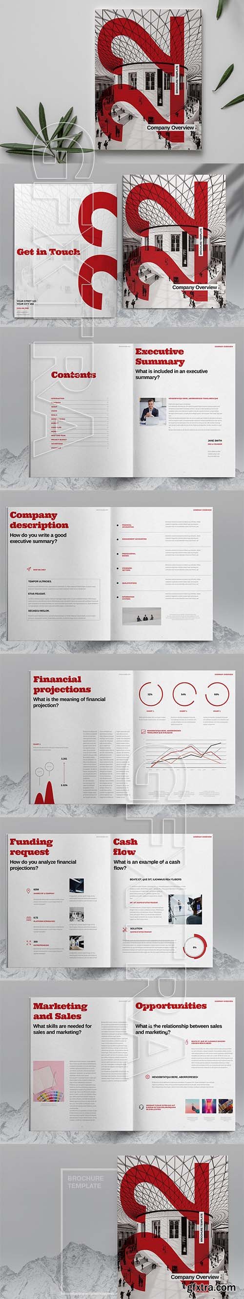 CreativeMarket - Red Brochure Layout Template 6084270