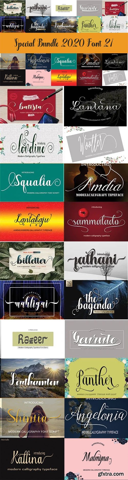 Special Bundle 2020 - 21 Premium Script Fonts