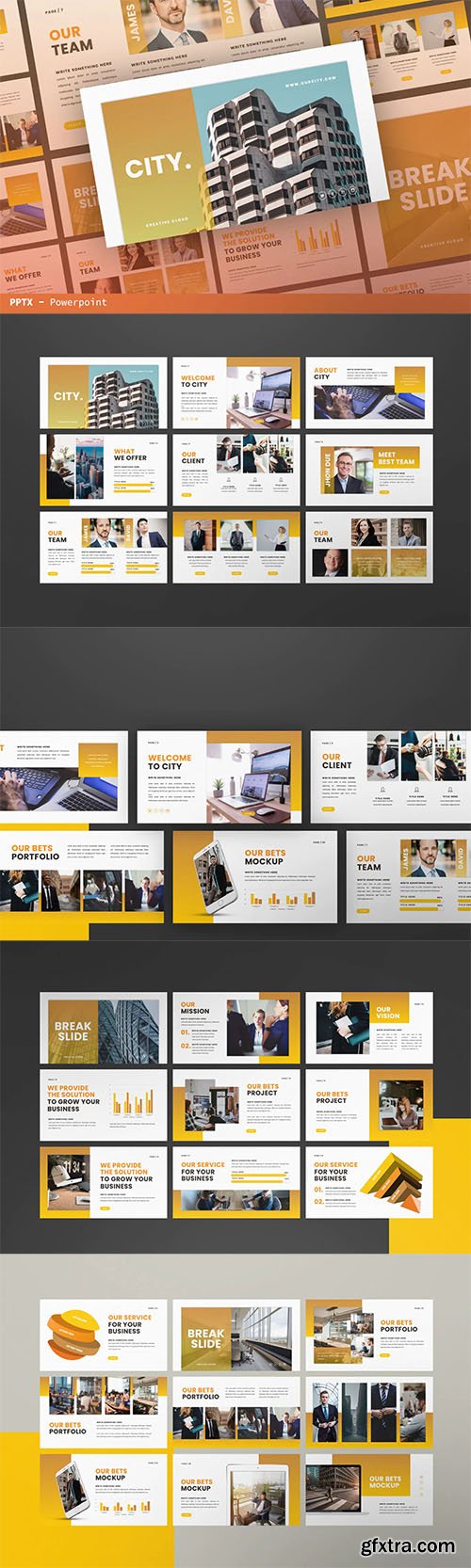 City Business Powerpoint, Keynote, Google Slides, Presentation Template