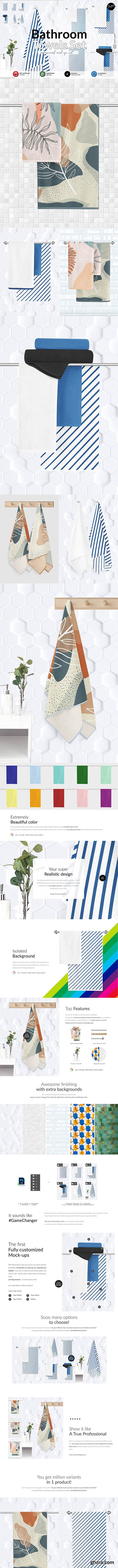 CreativeMarket - Bathroom Towel Set Mock-ups 6001005