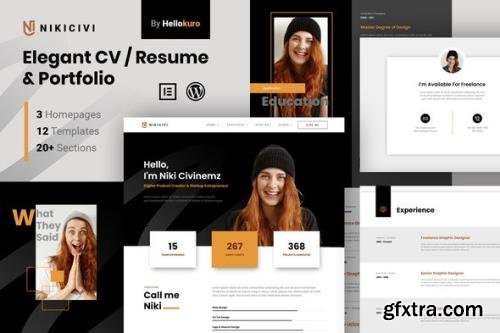 ThemeForest - Nikicivi v1.0.0 - Elegant CV/Resume & Portfolio Elementor Template Kit - 31625859