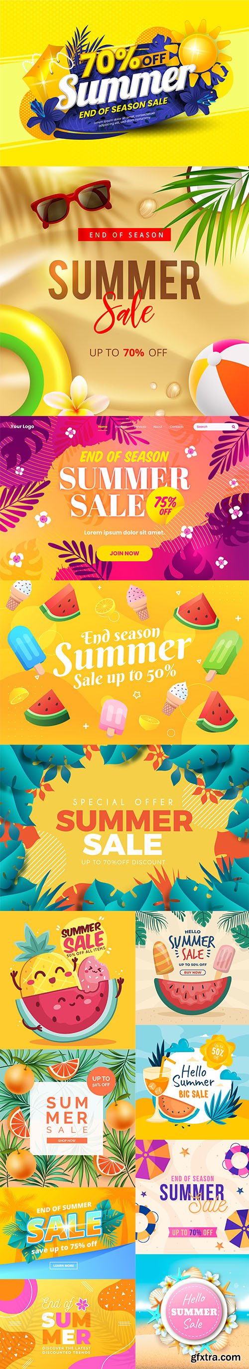 Colorful Summer Sale Backgrounds 13xEPS Colorful Summer Sale Backgrounds 13xEPS