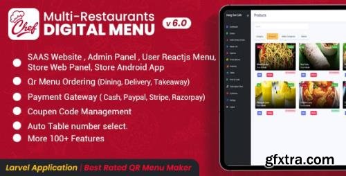 CodeCanyon - CHEF v6.0 - SaaS - Contactless Multi-restaurant QR Menu Maker - 27975356