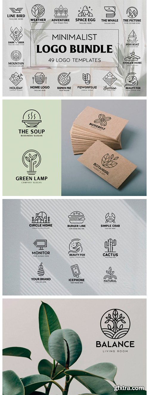 Monoline Logo Template Bundle 2274746