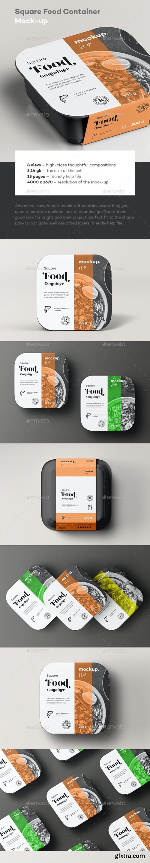 Graphicriver - Square Food Container Mock-up 31688163