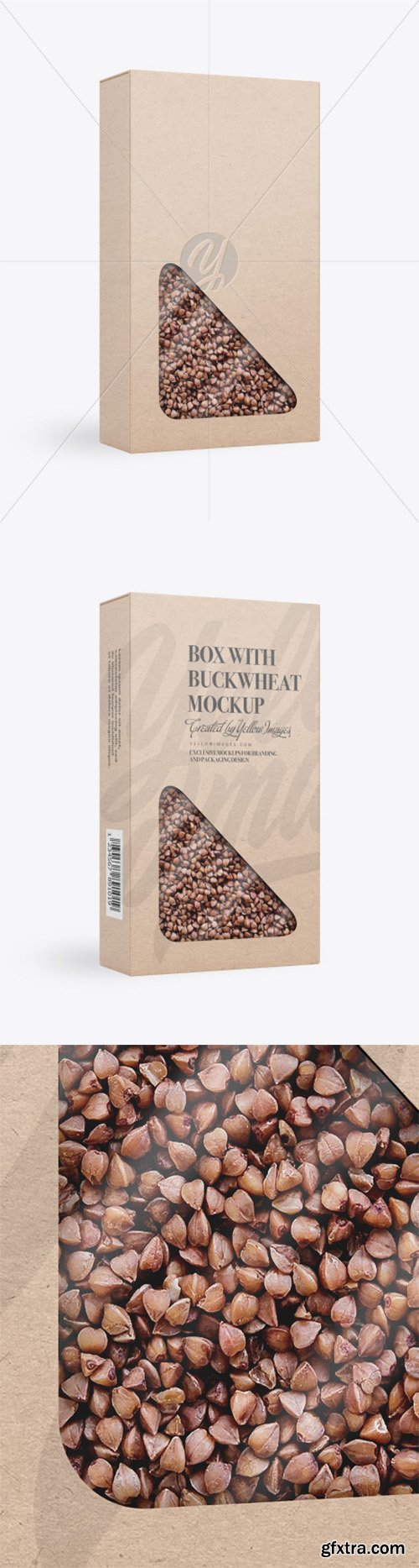 Kraft Paper Box with Buckwheat Mockup 78414