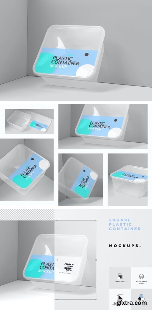 Square Plastic Container Mockups