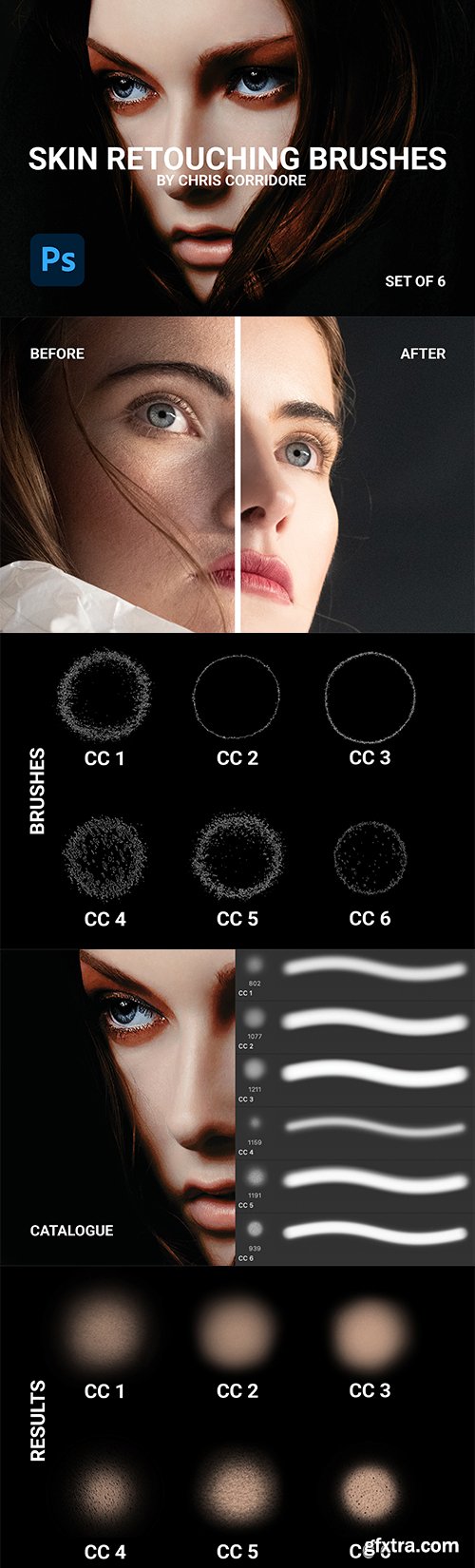 CreativeMarket - Skin Retouching Brushes (Set of 6) 5982366