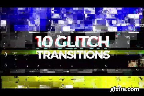 10 Glitch Transitions Stock Motion Graphics 31249