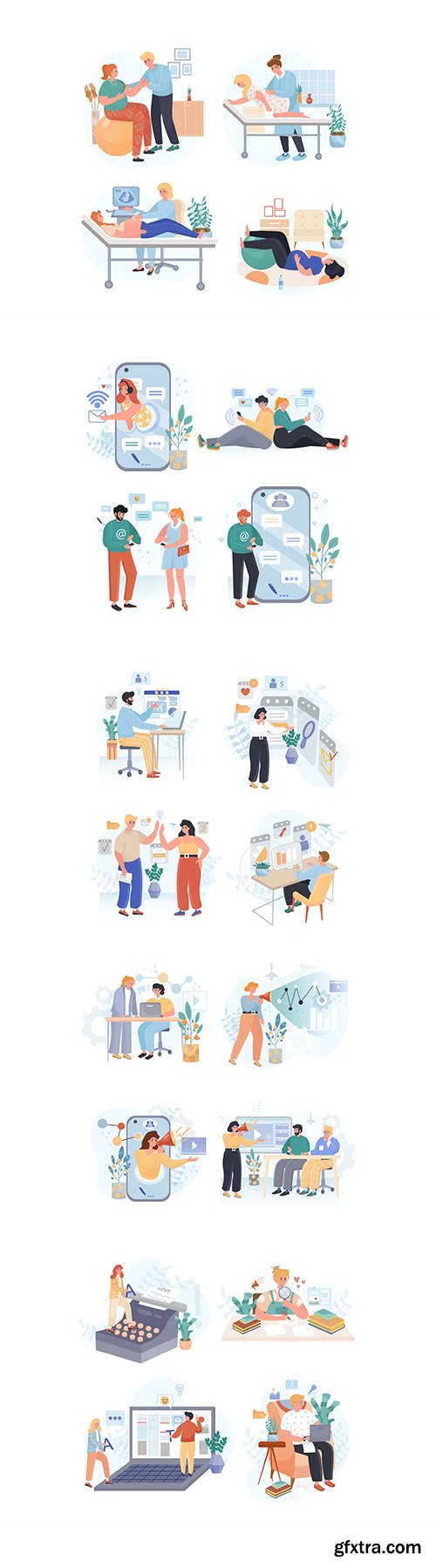 People activity illustrations set Vol2