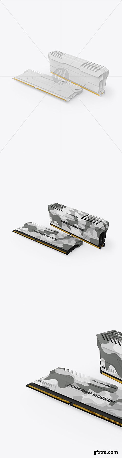 Three Modules of DDR4 RAM Mockup 78970