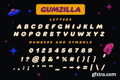 Gumzilla Font Plus Graphic Pack