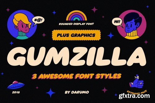 Gumzilla Font Plus Graphic Pack