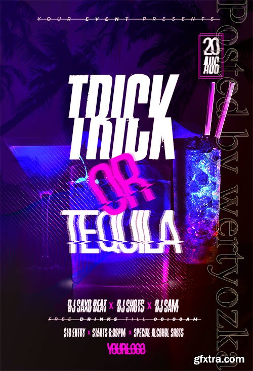 Trick or Tequila Flyer PSD Template