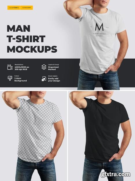 Mockup tshirt on the body of an athletic man