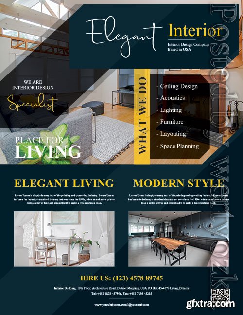 Modern Interior Flyer PSD Design Template