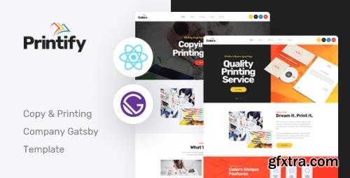 ThemeForest - Printify v1.0 - Gatsby React Printing Company Template - 31664553