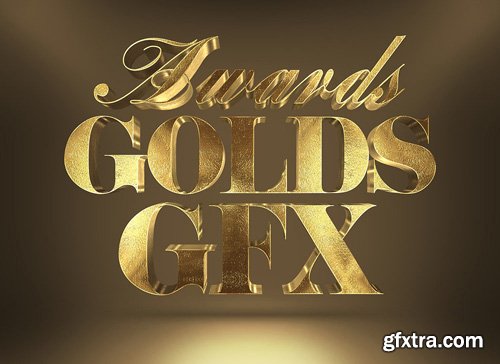 3D Gold Text Effect PSD Design Template