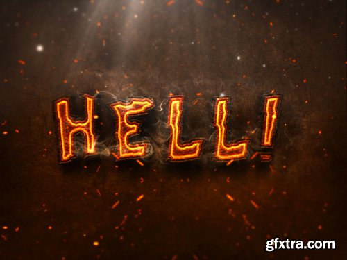 Burning Text Effect PSD Design Template vol 7