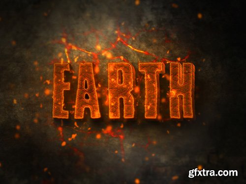 Burning Text Effect PSD Design Template