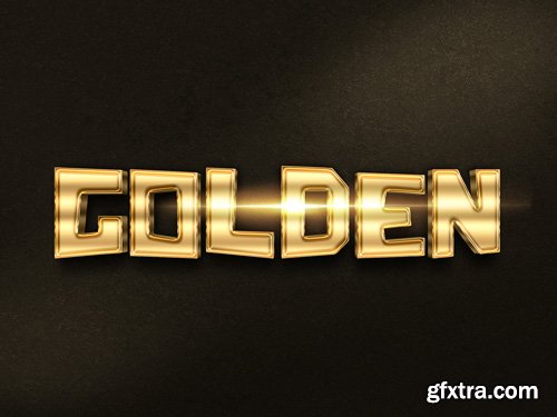 3D Gold Text Effect PSD Design Template vol 6