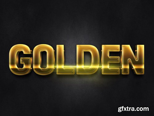 3D Gold Text Effect PSD Design Template vol 5