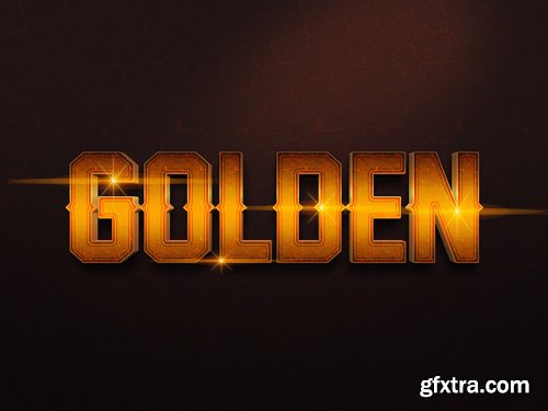 3D Gold Text Effect PSD Design Template vol 12