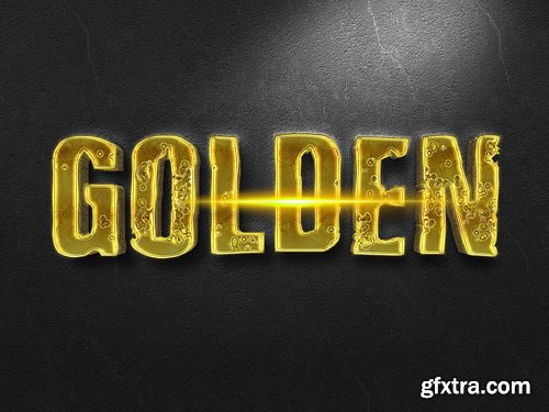 3D Gold Text Effect PSD Design Template vol 10