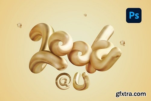 Adobe Photoshop 3D Text Effect - Create Gold Realistic Typography Art