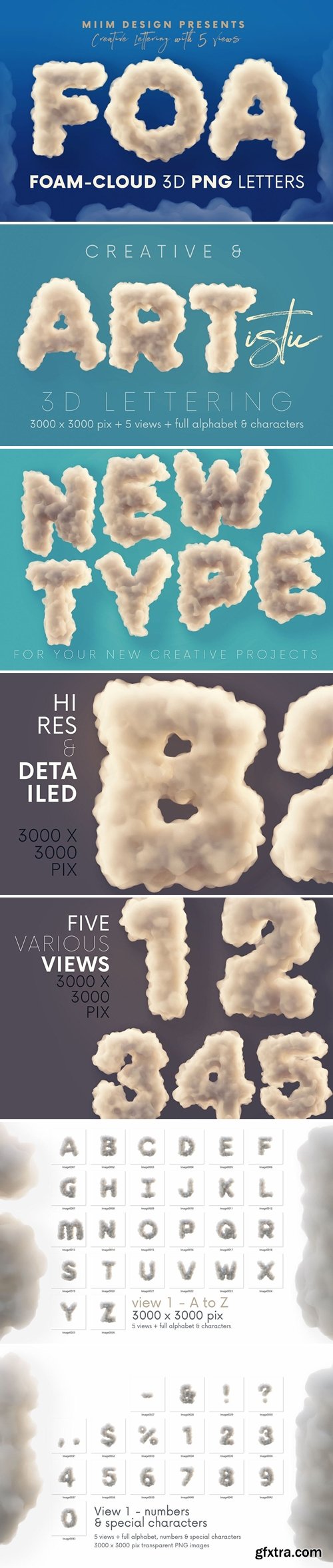 Foam or Cloud - 3D Lettering