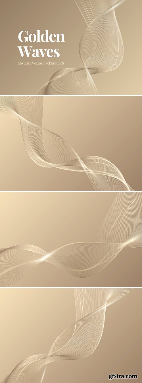 Gold Grid Waves Backgrounds