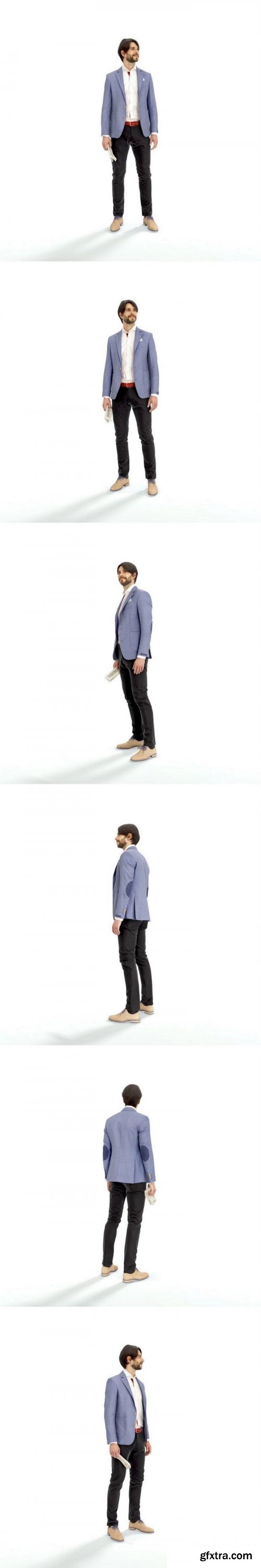 Standing Business Man – CMan0323-HD2O01P01S Low-poly 3D model