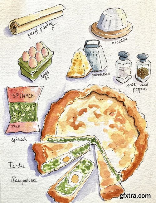  Learn How to Illustrate a Family Recipe: Sketch Italian Easter Pie