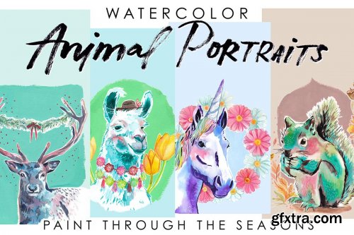  Watercolor Animal Portraits - Paint Through the Seasons