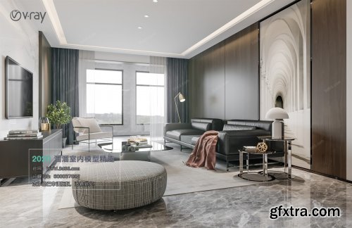 Modern style Livingroom Vray 02