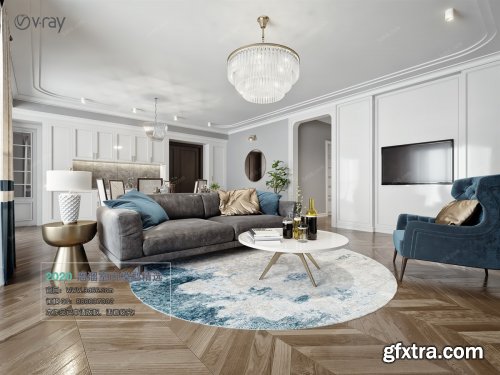 Modern style Livingroom Vray 03