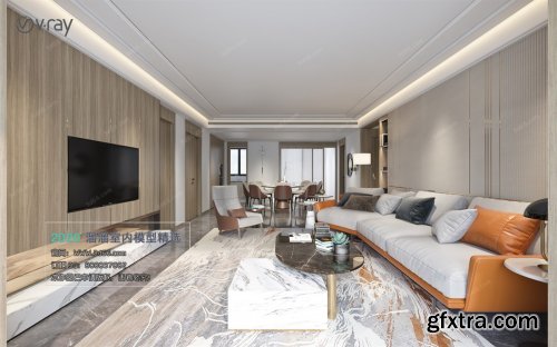 Modern style Livingroom Vray 05